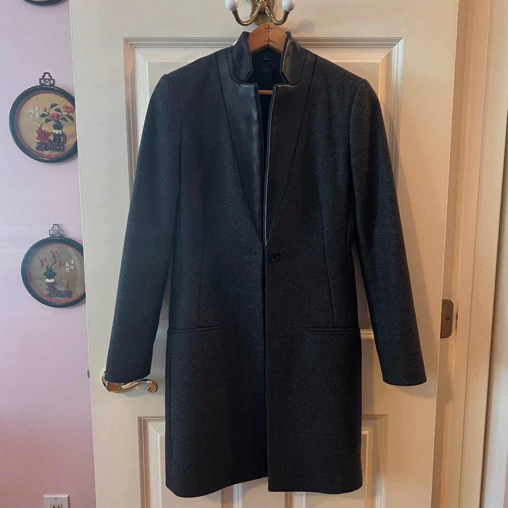 AllSaints Lorie Wool Coat Charcoal Grey | Size US 2